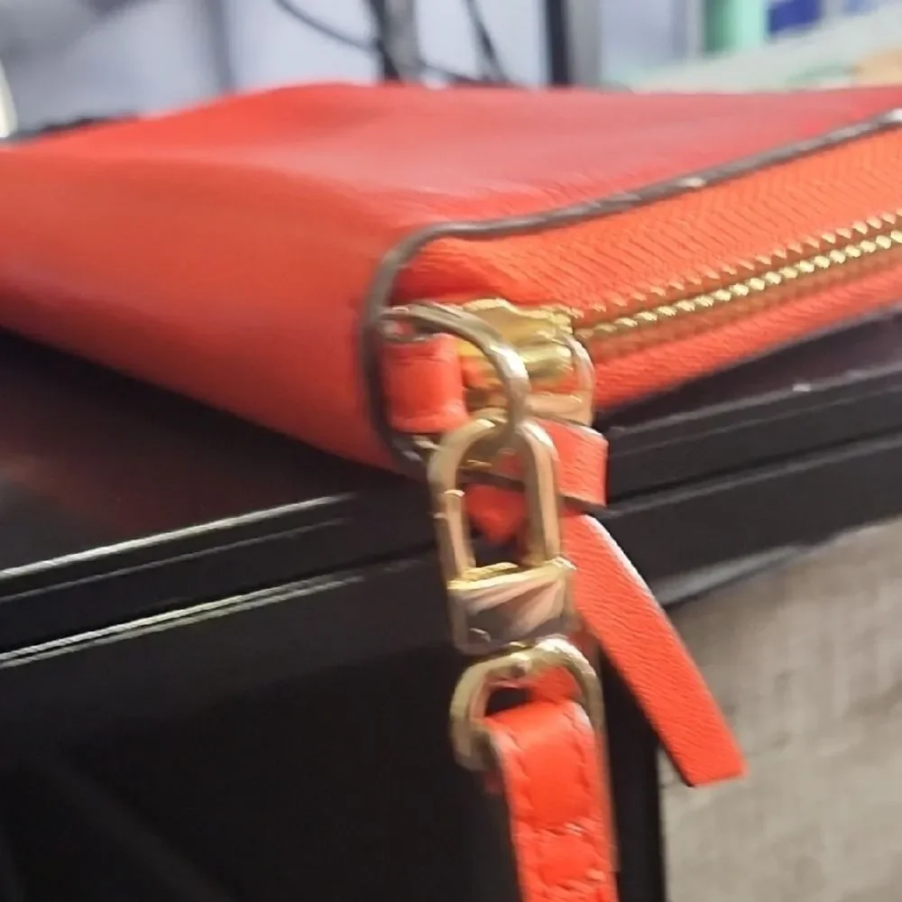 Tory Burch Orange Wristlet with Gold Accent